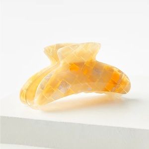 Loft Gold Checkered Claw Hair Clip